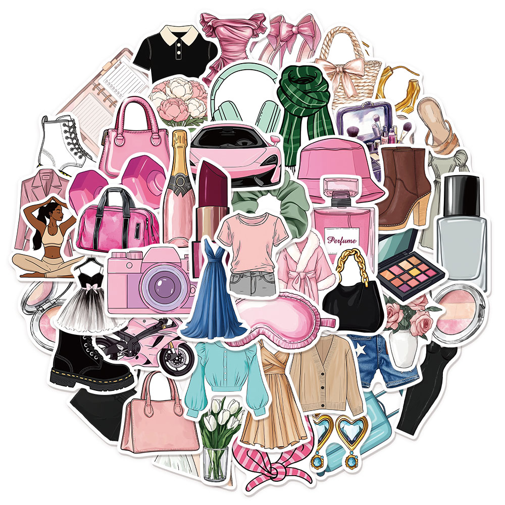 Plastic Cup 50Pcs - 50PCS Stiker Tema Seri Kehidupan Kreatif