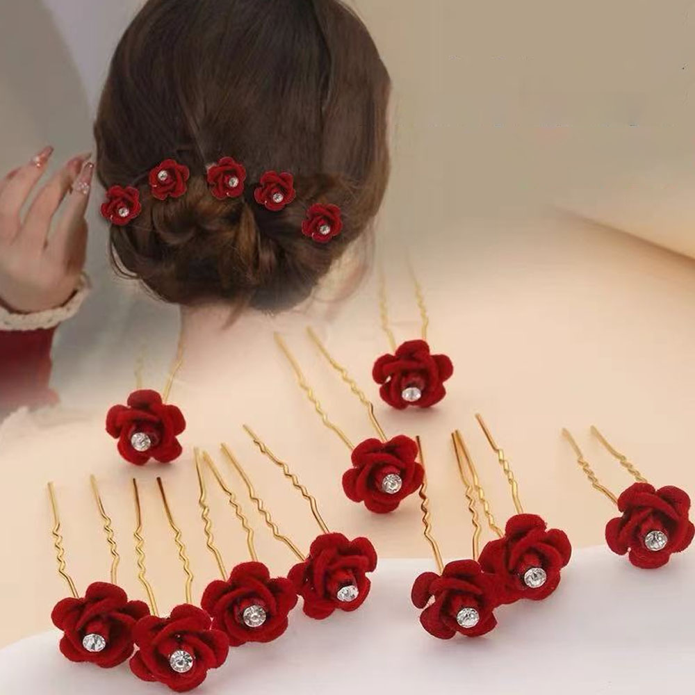 Event Suppliers - 10 Buah Aksesori Rambut Mawar Jepit