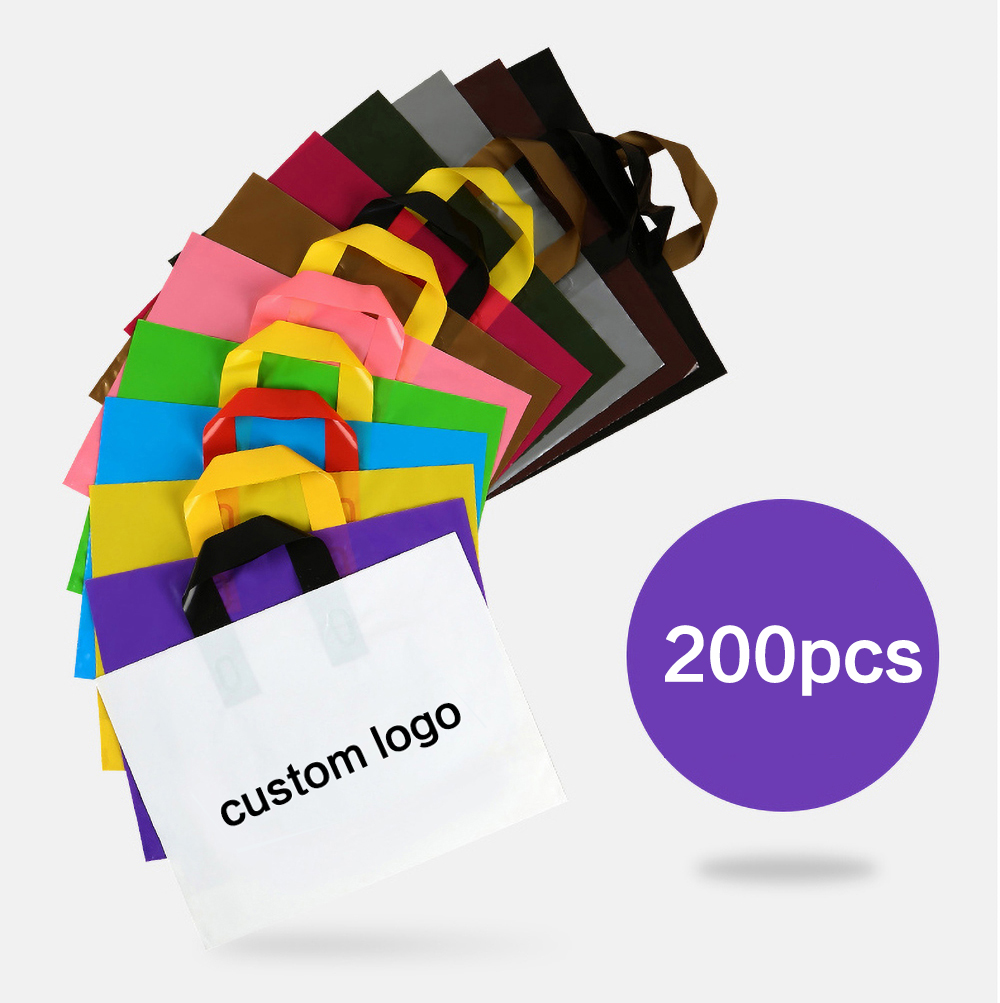 Event Party Shop - 200pcs Tas Belanja Plastik Custom Logo,