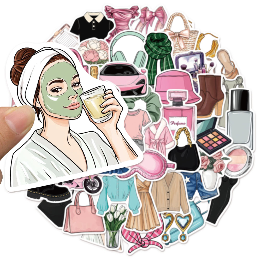 50PCS Stiker Tema Seri Kehidup - Plastic Cup 50Pcs ulasan dan harga